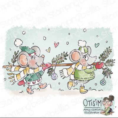 Stamping Bella Stempel - Christmas Mice Carrying the Tree